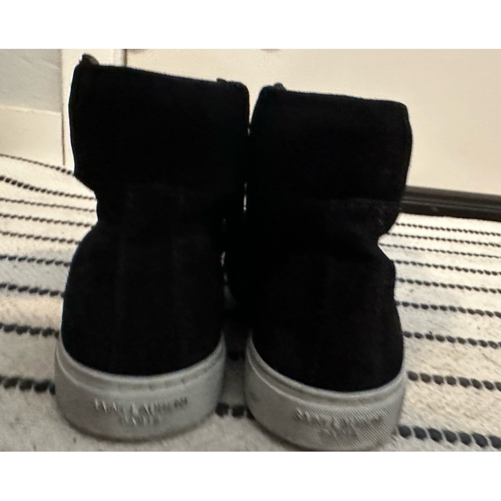 Saint Laurent mid top sneaker, black calf suede, size 41